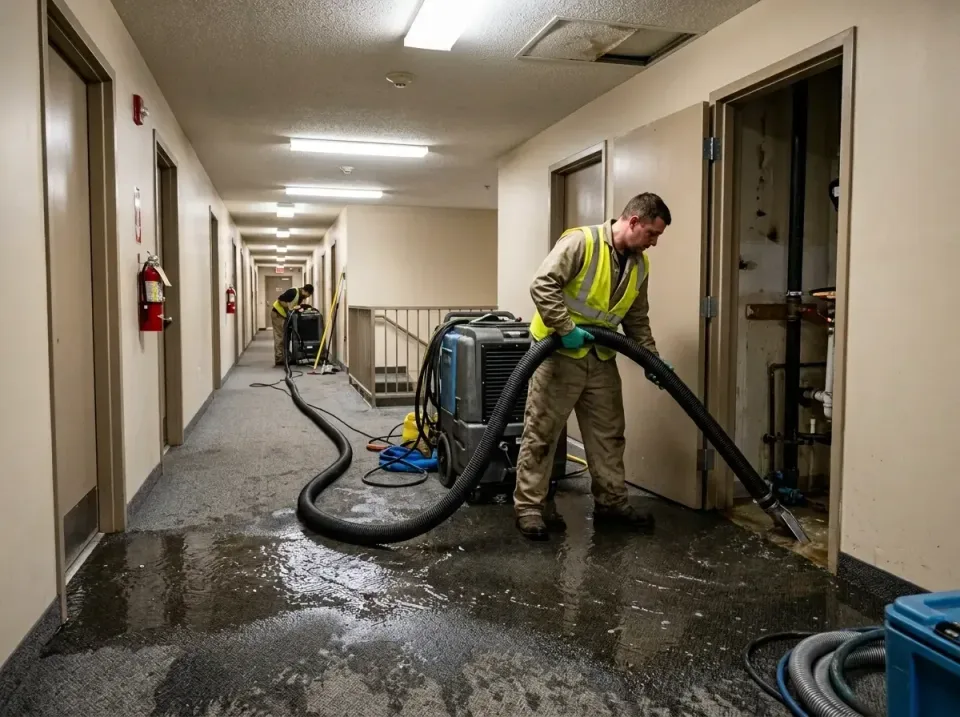 multi-unit-apartment-hallway-f-005 — frequently asked questions, Emergency Burst Pipe Water Extraction & Removal in Garretts…
